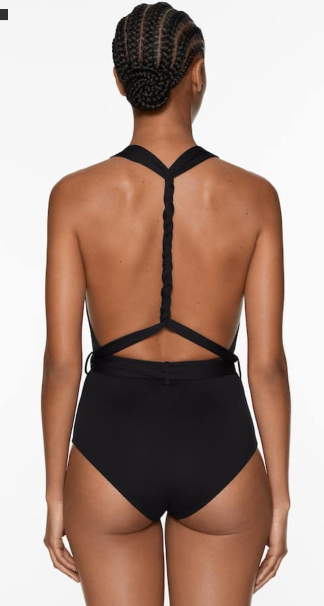 OYSHO MAILLOT DE BAIN TRIANGLE DRAPÉ NOIR