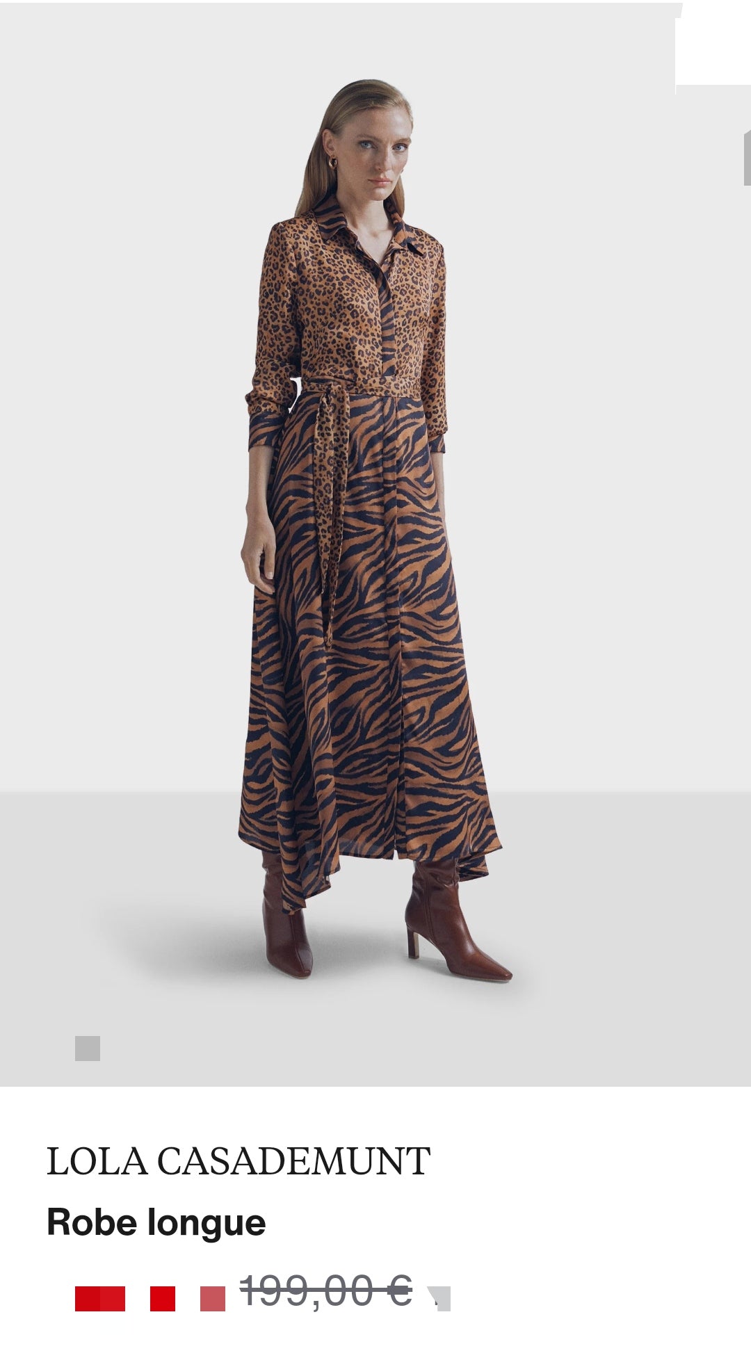 LOLA CASADEMUNT Robe Imprimée Animal Sans Ceinture