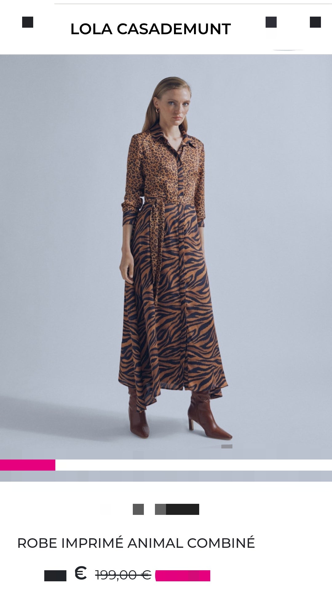 LOLA CASADEMUNT Robe Imprimée Animal Sans Ceinture