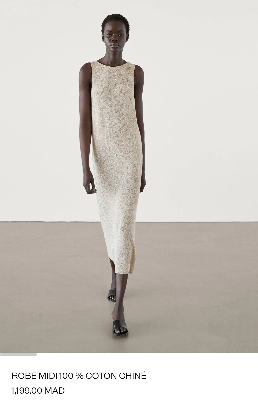 ROBE MIDI 100 % COTON CHINÉ