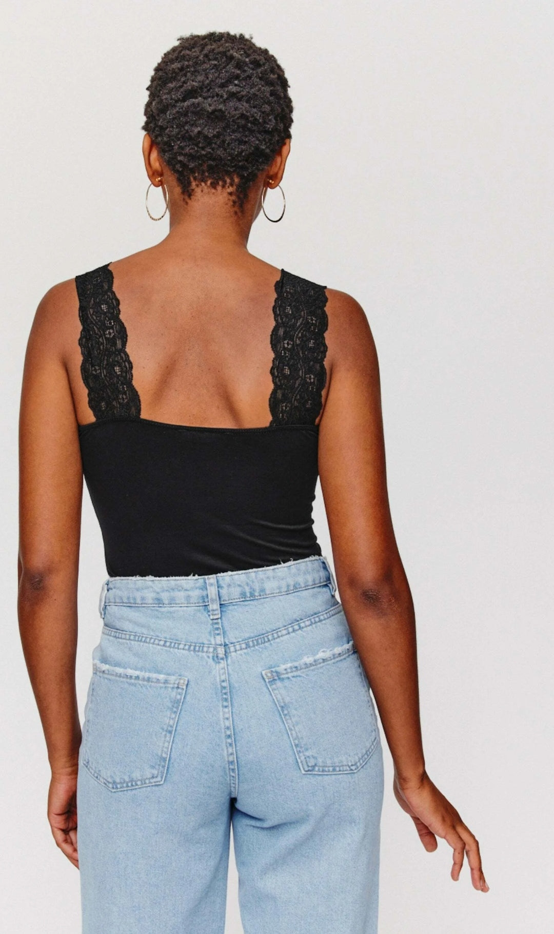 PROMOD DÉBARDEUR À BRETELLES EN DENTELLE NOIR