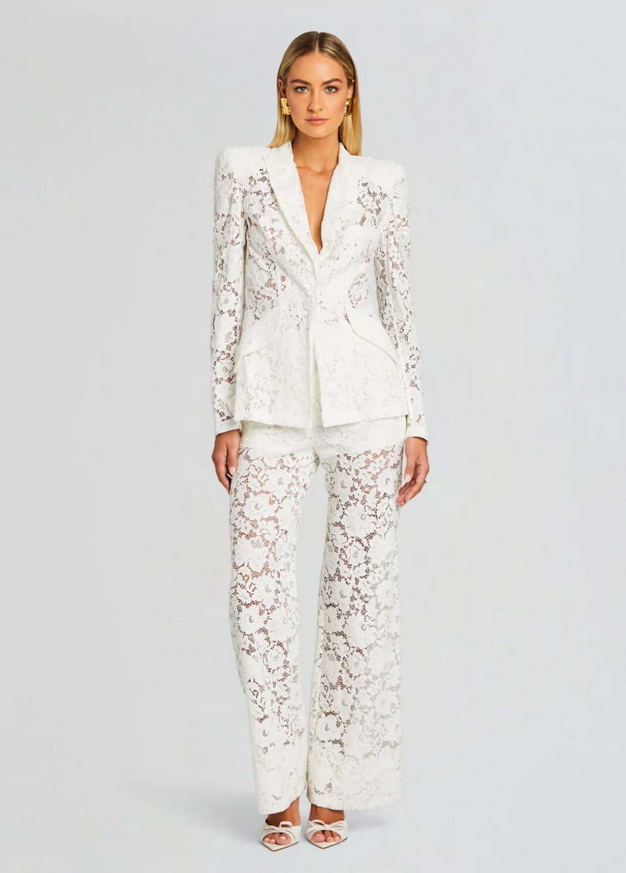 ENSEMBLE BLAZER | PANTALON EN DENTELLE AVEC ÉPAULETTES