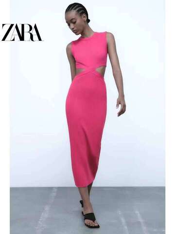 CUT OUT FITTED RIB DRESS