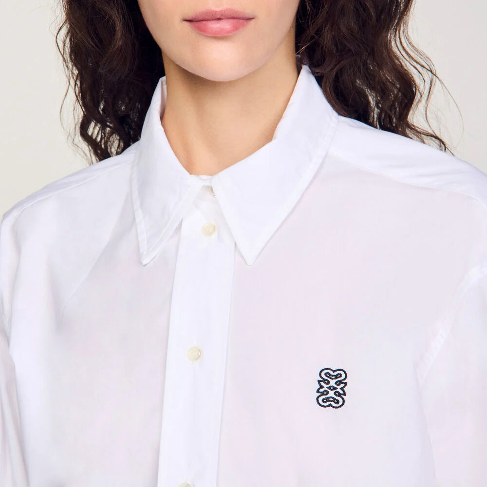 SANDRO CHEMISE COURTE EN POPELINE