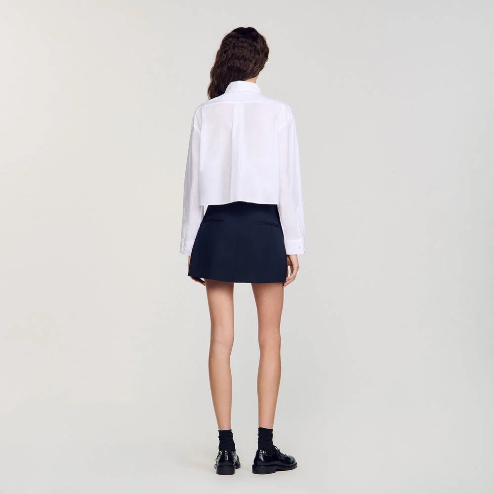 SANDRO CHEMISE COURTE EN POPELINE