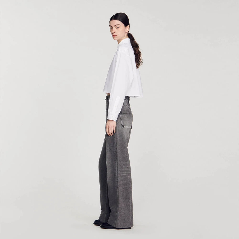 SANDRO CHEMISE COURTE EN POPELINE