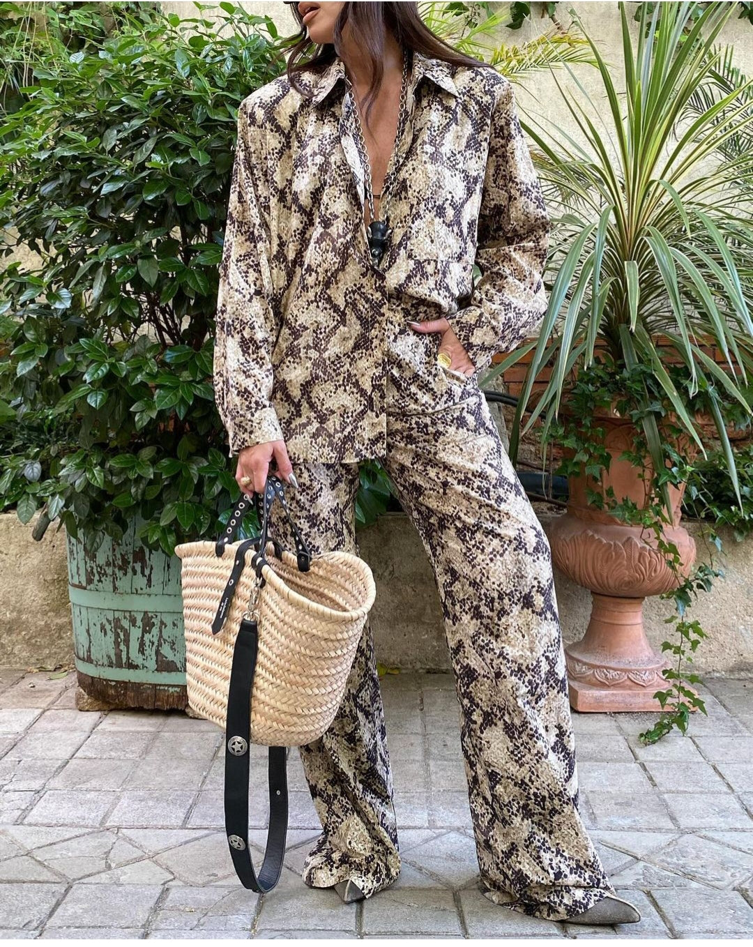 CHEMISE À IMPRIMÉ ANIMAL SERPENT 🐍🐍