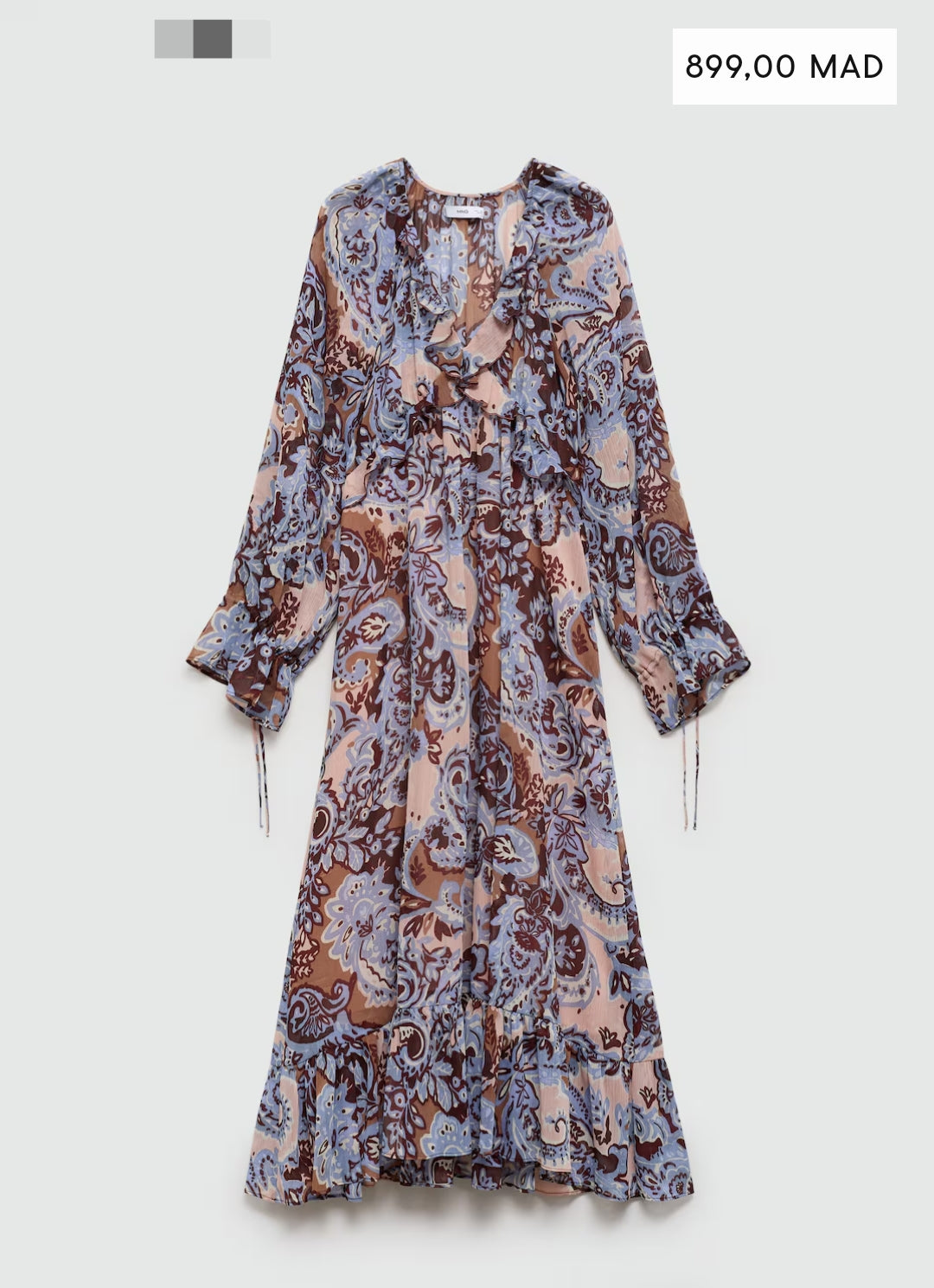 ROBE PAISLEY VOLANTS