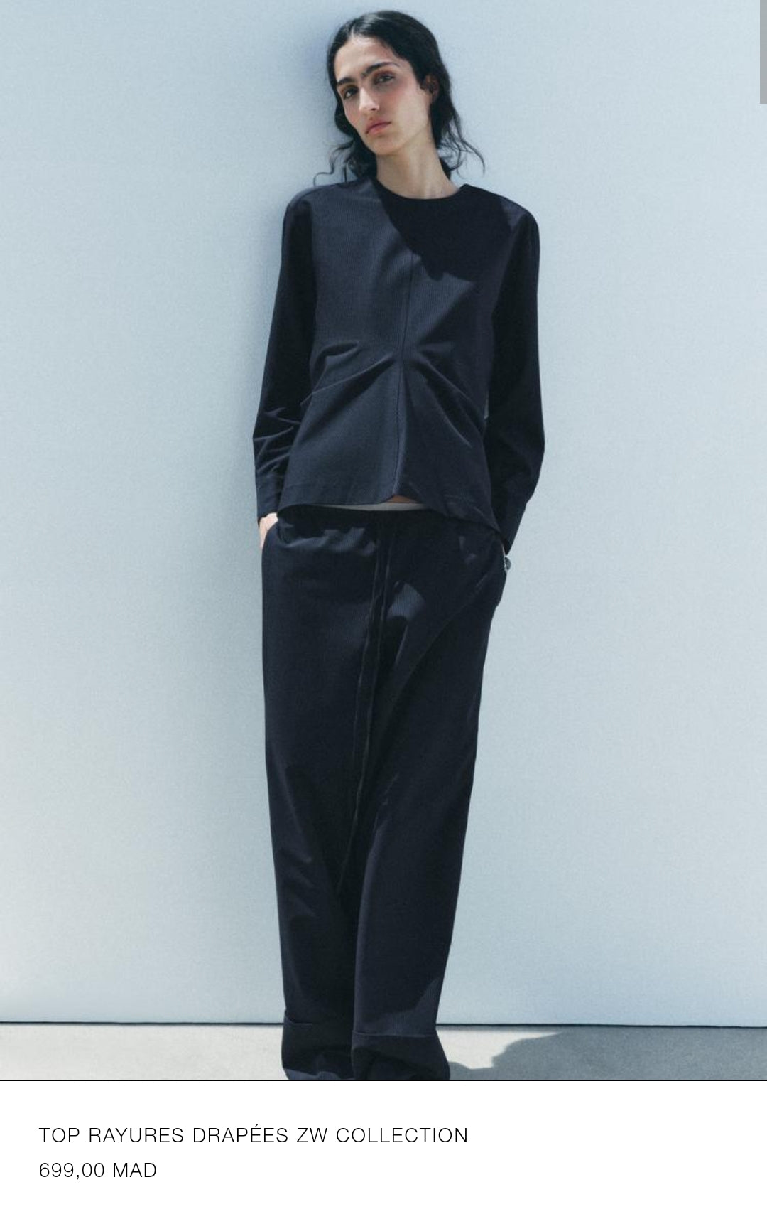 ENSEMBLE TOP DRAPÉE | PANTALON LARGE À RAYURES ZW COLLECTION
