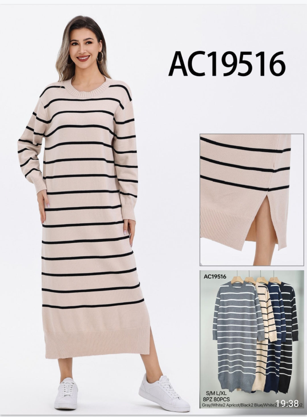 ROBE EN MAILLE BLEU | WHITE