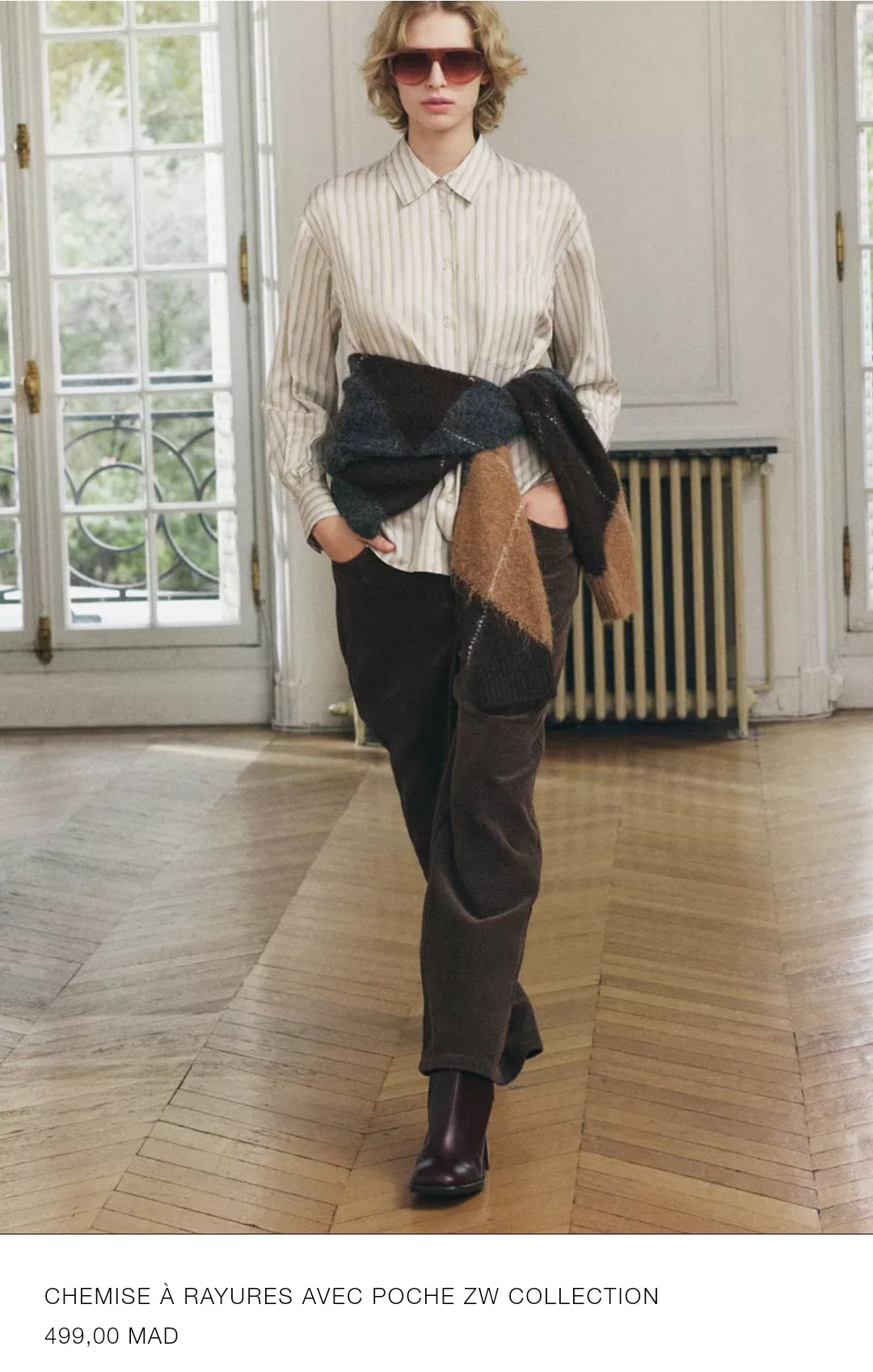 CHEMISE À RAYURES AVEC POCHE ZW COLLECTION