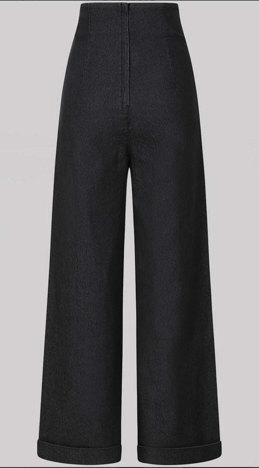 COLLECTIFLONDON KIKI-LEA HIGH WAISTED JEANS IN BLACK