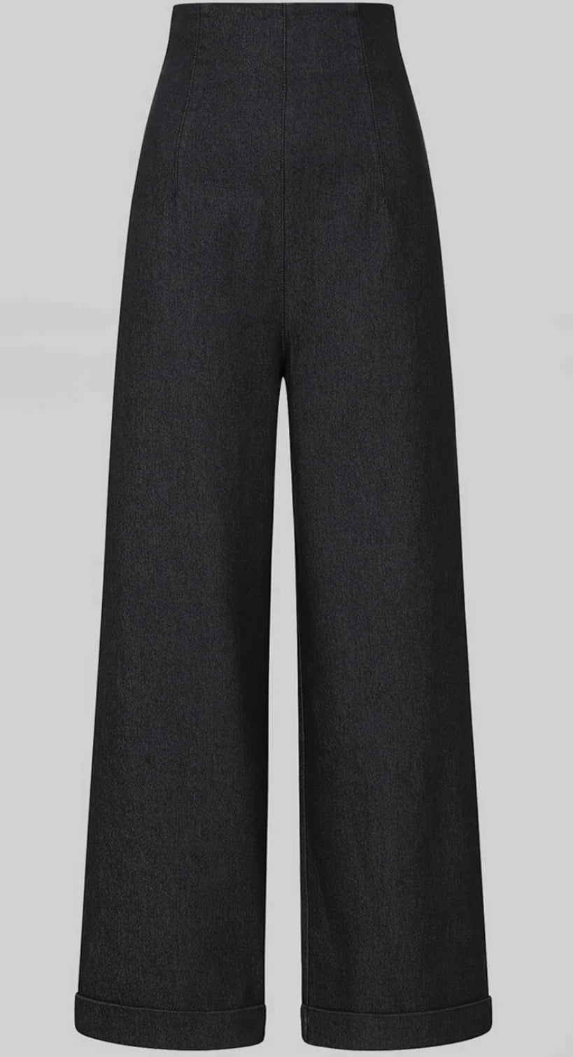 COLLECTIFLONDON KIKI-LEA HIGH WAISTED JEANS IN BLACK