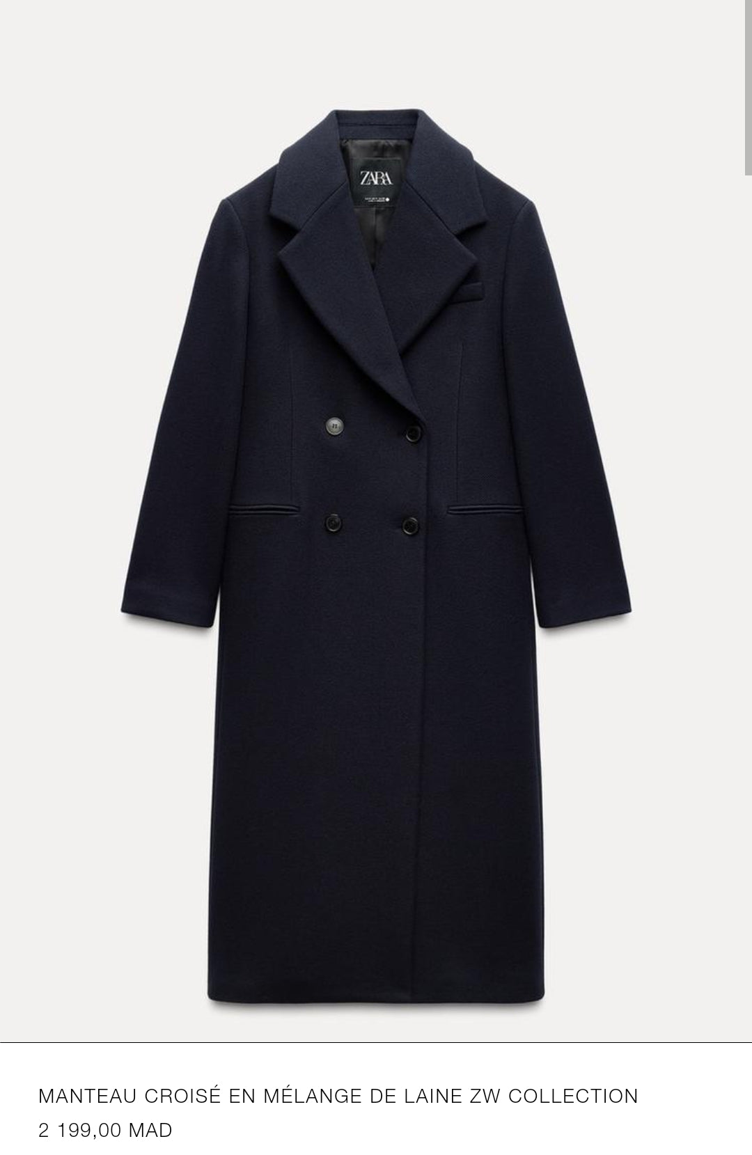 MANTEAU CROISÉ EN MÉLANGE DE LAINE ZW COLLECTION