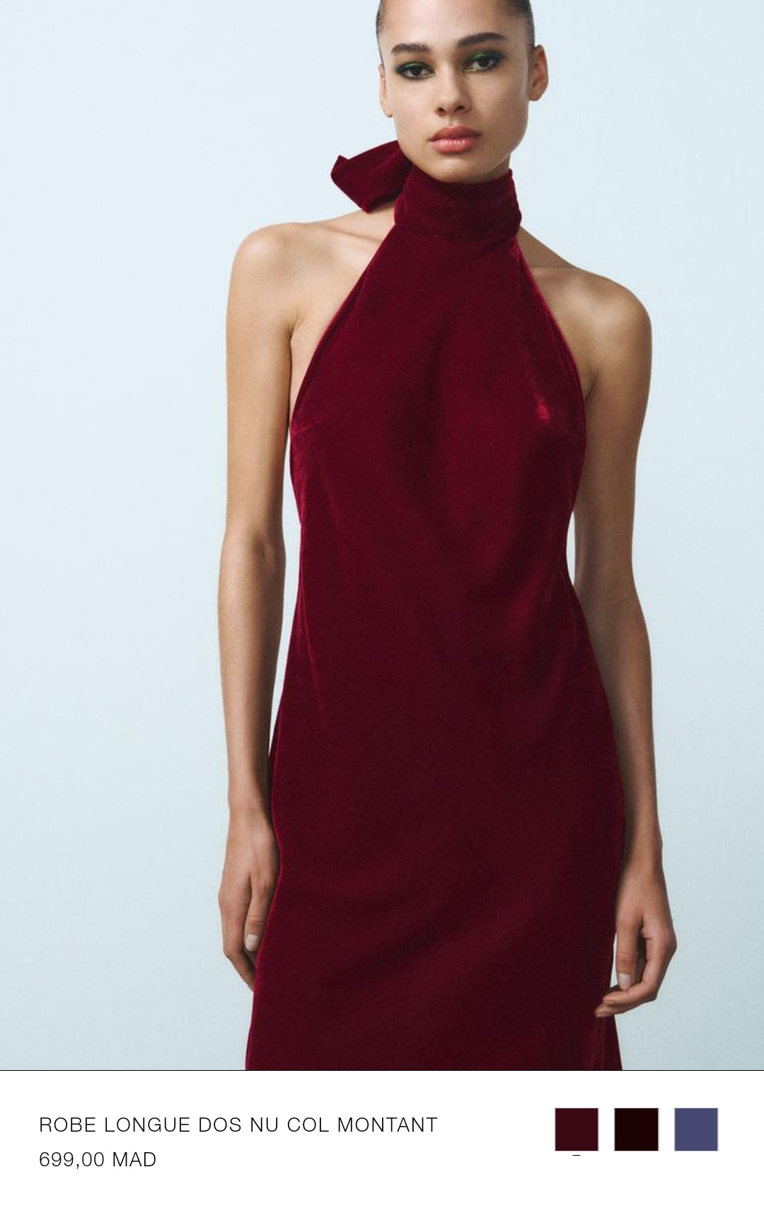 ROBE LONGUE DOS NU COL MONTANT