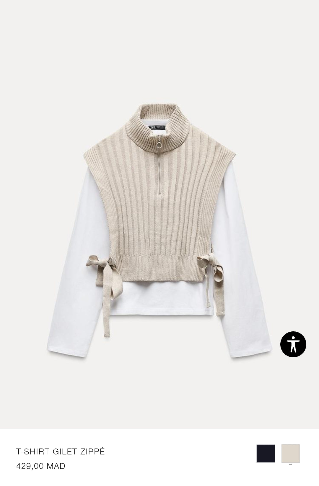 T-SHIRT GILET ZIPPÉ