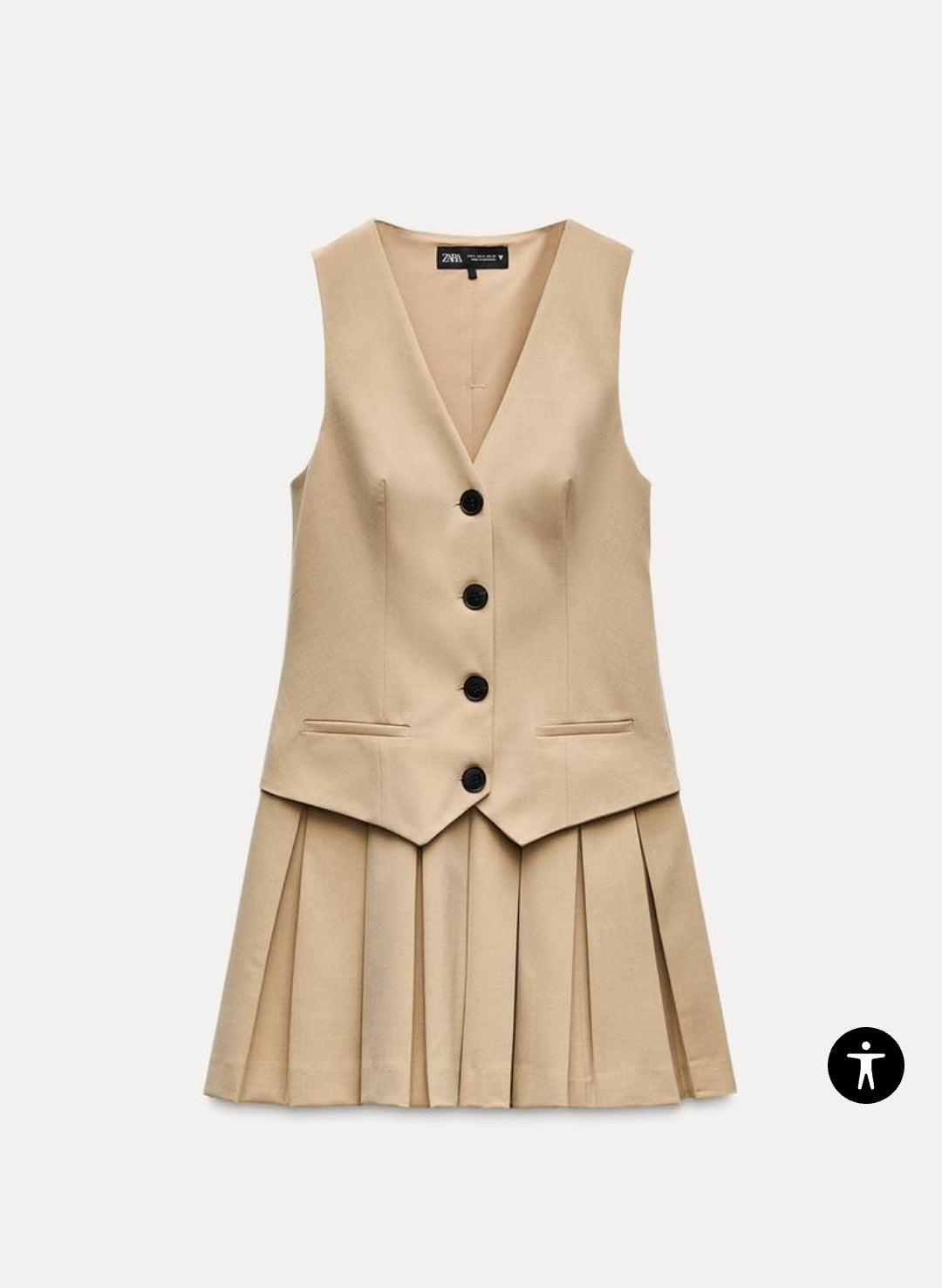 ROBE GILET À PLIS PLATS