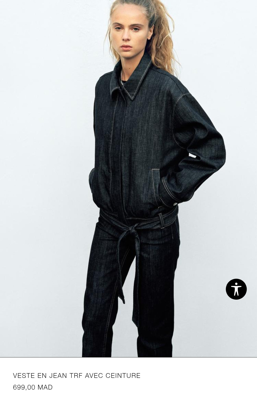 VESTE EN JEAN TRF AVEC CEINTURE