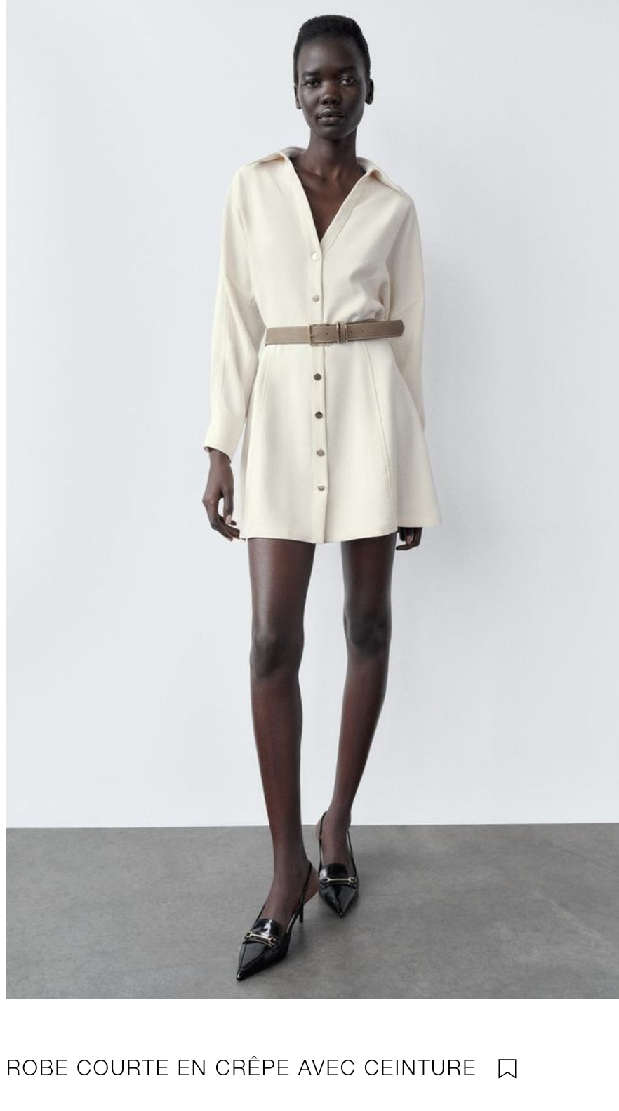 ROBE COURTE EN CRÊPE SANS CEINTURE