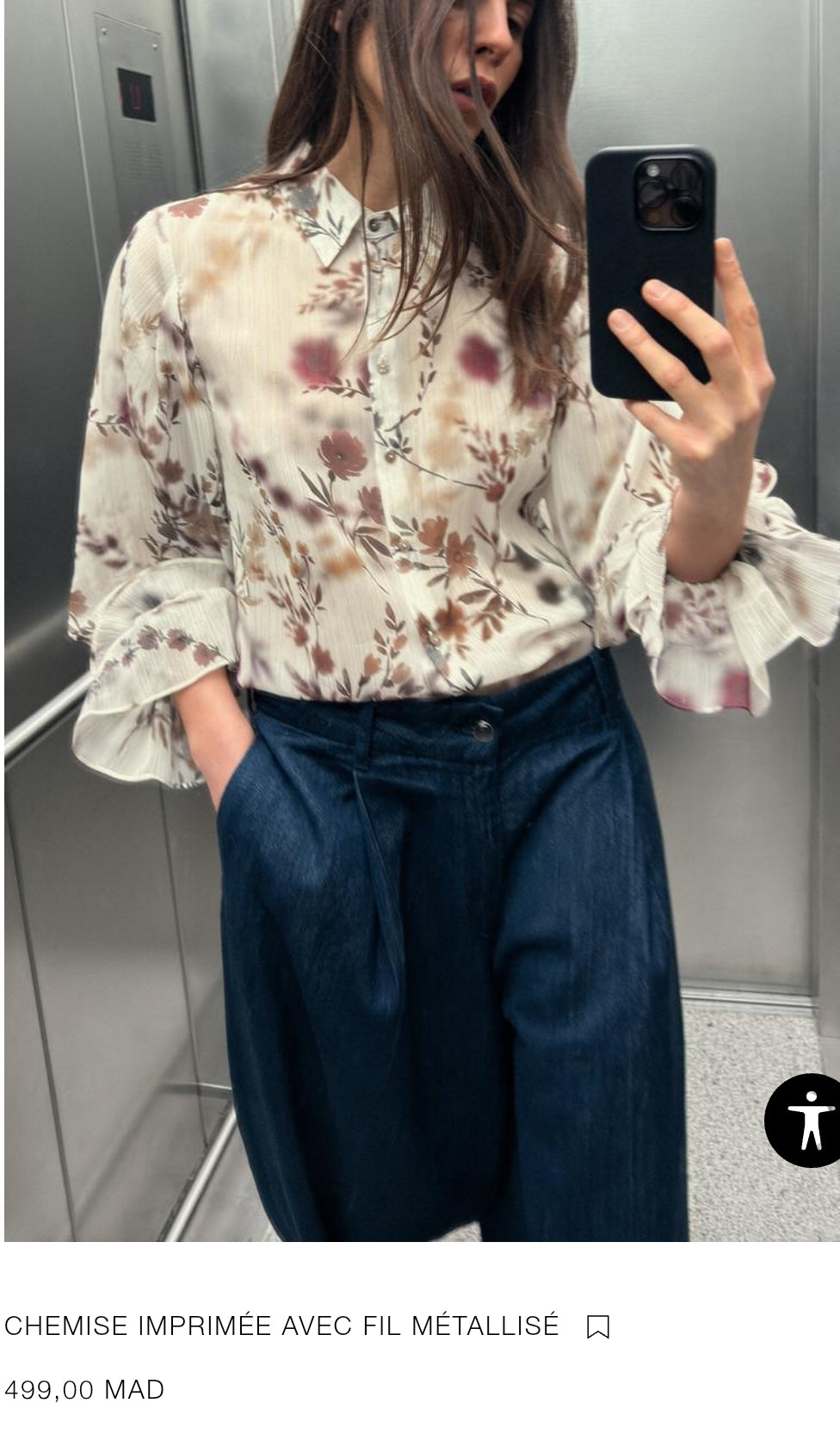 CHEMISE IMPRIMÉE AVEC FIL MÉTALLISÉ