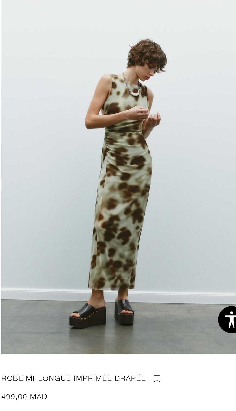 ROBE MI-LONGUE IMPRIMÉE DRAPÉE