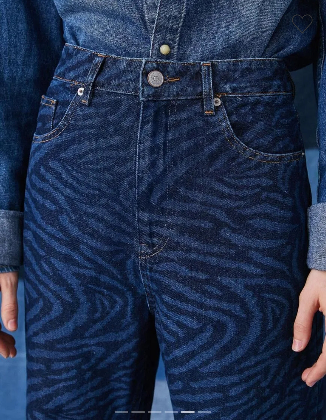 MANGO JEAN À JAMBES LARGES À MOTIFS