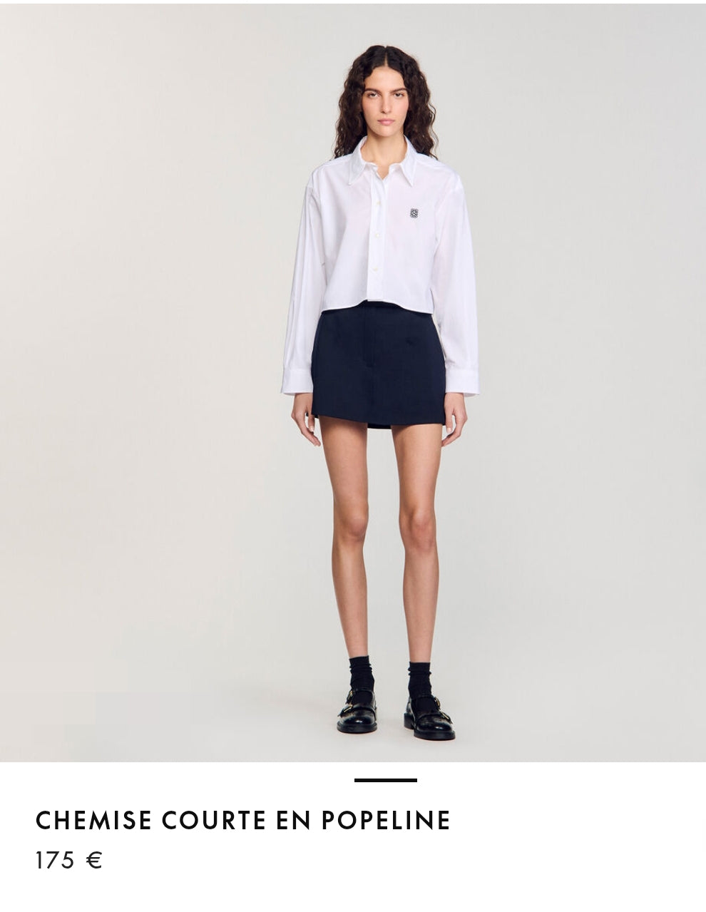 SANDRO CHEMISE COURTE EN POPELINE