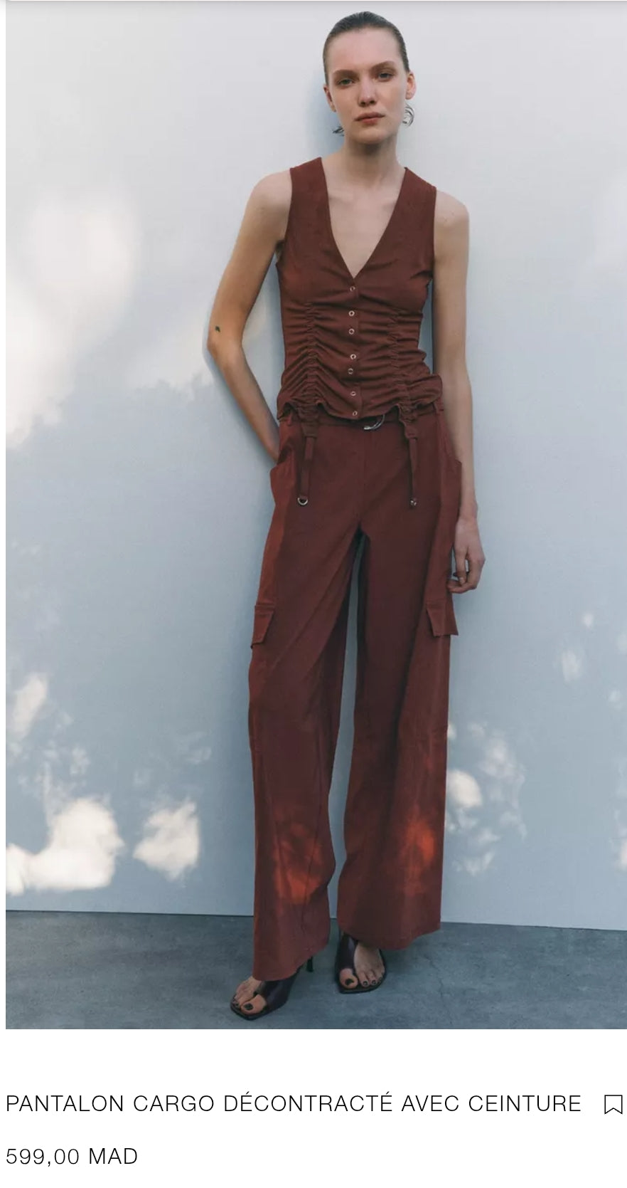 PANTALON CARGO DÉCONTRACTÉ AVEC CEINTURE