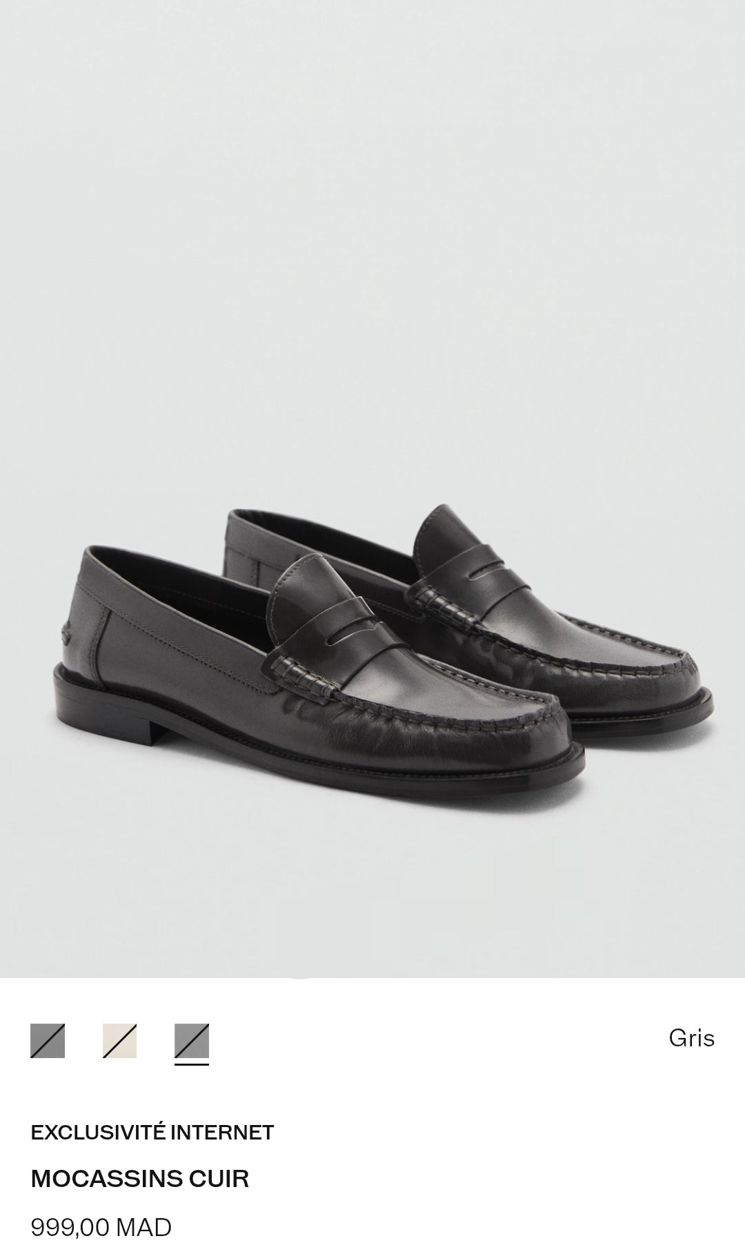 MANGO MOCASSINS CUIR