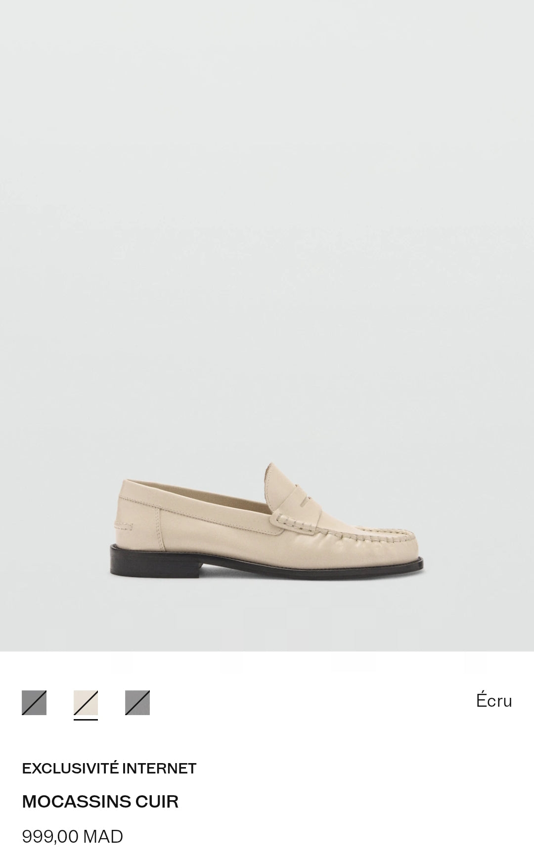 MANGO MOCASSINS CUIR