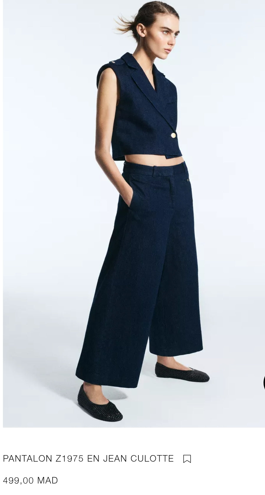 PANTALON Z1975 EN JEAN CULOTTE