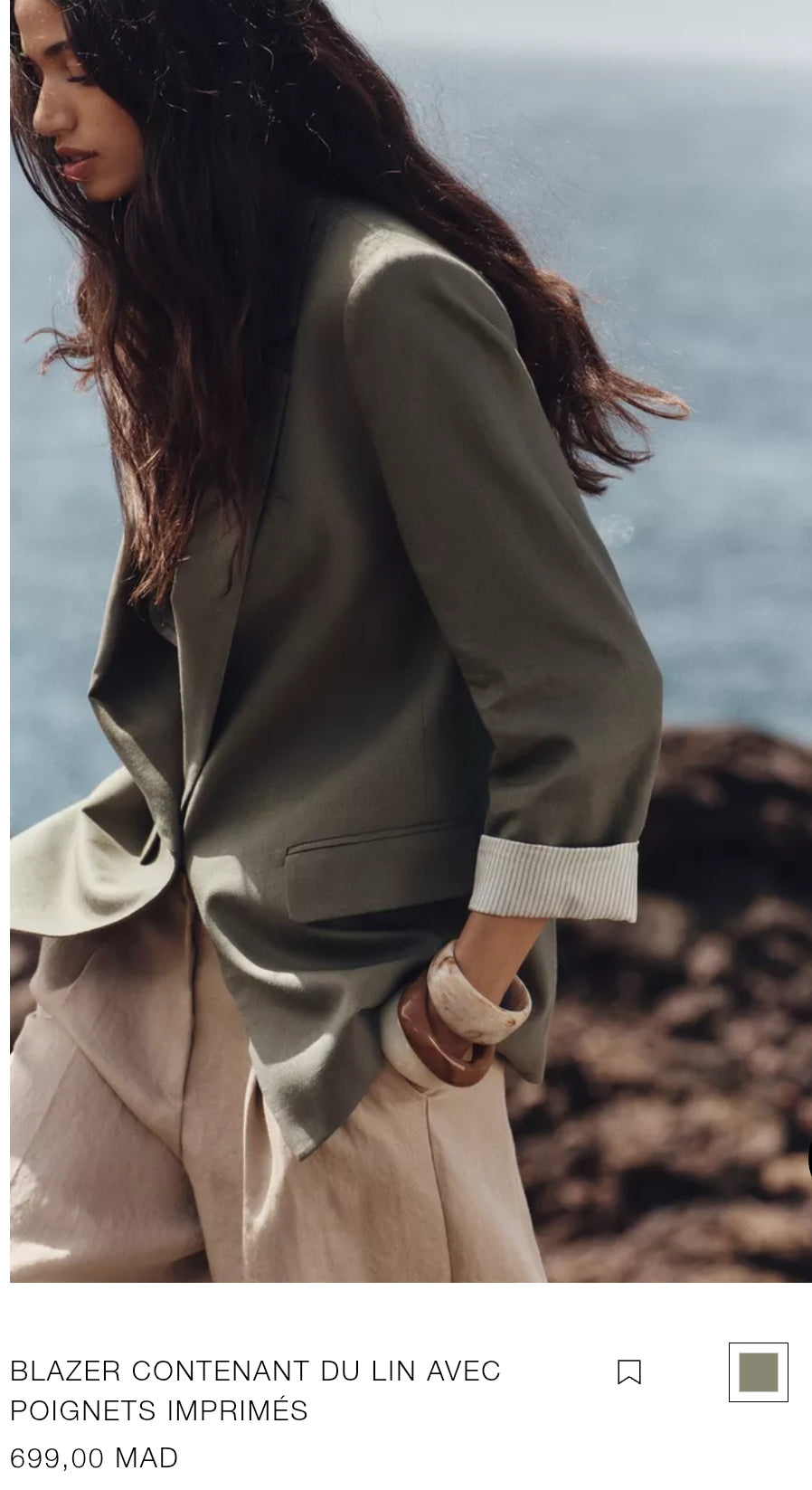 BLAZER CONTENANT DU LIN AVEC POIGNETS IMPRIMÉS