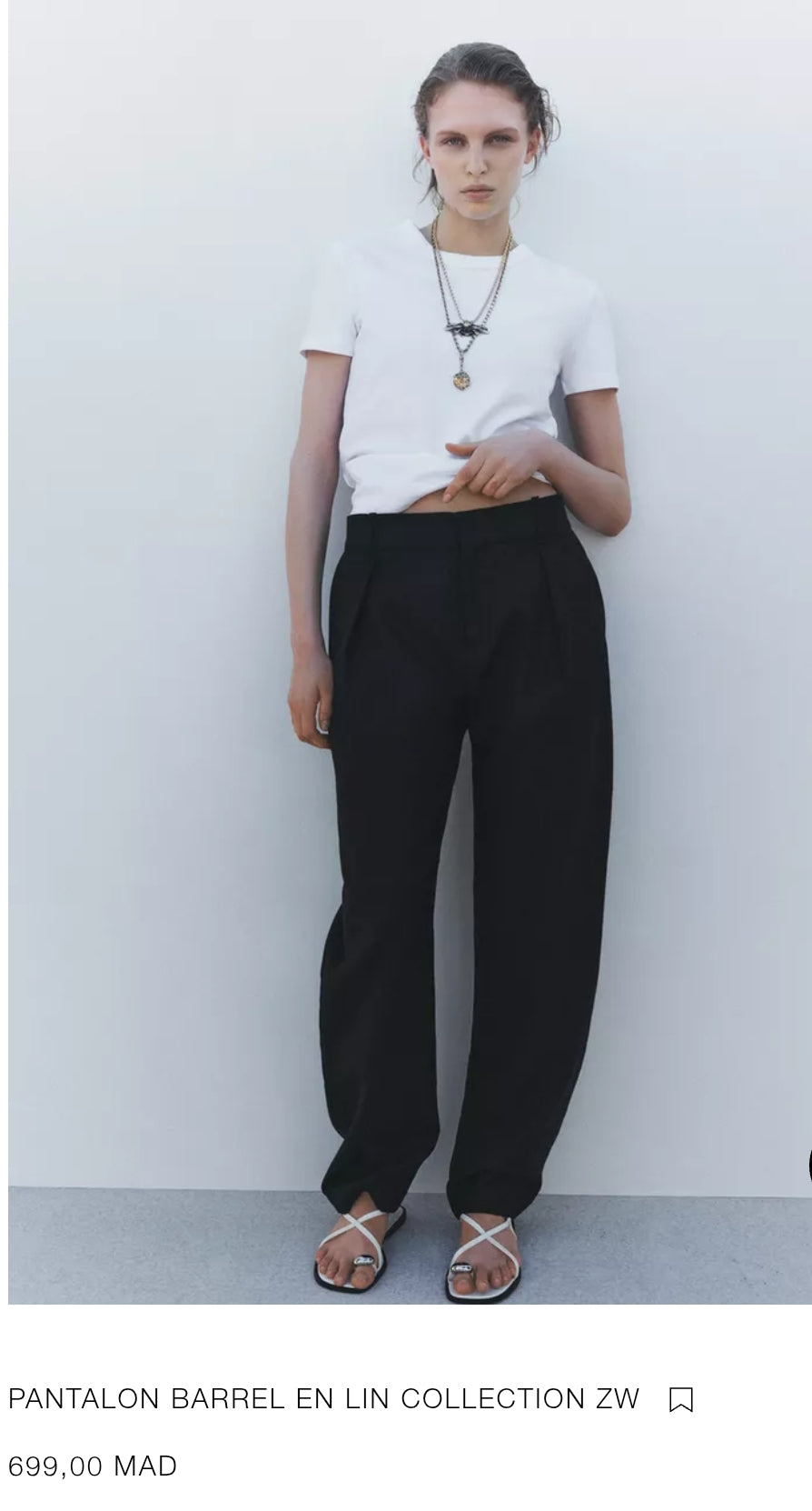 PANTALON BARREL EN LIN COLLECTION ZW