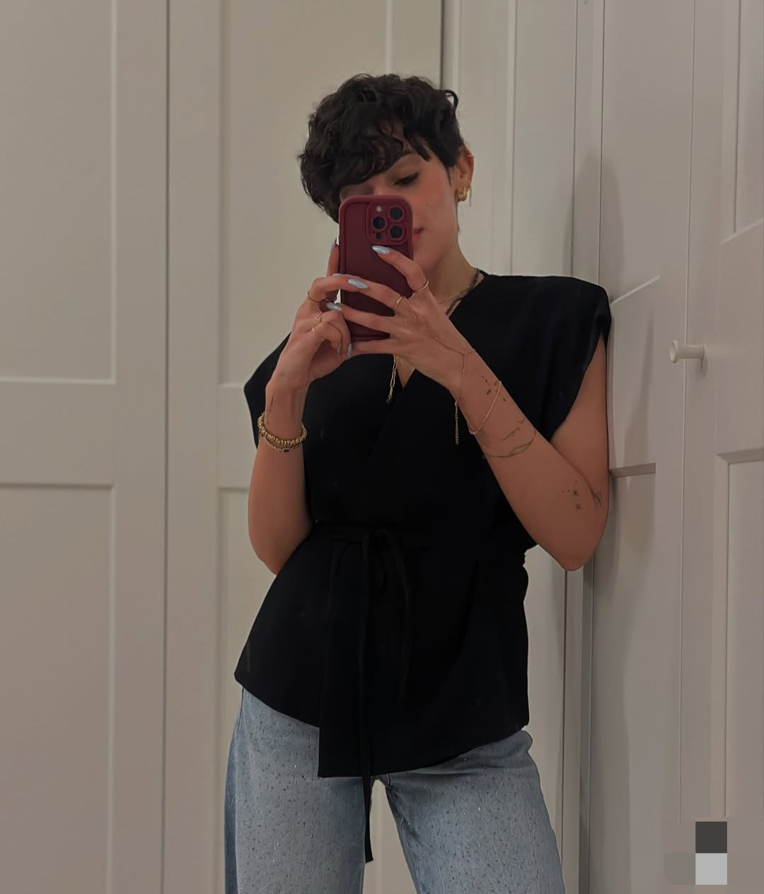 ENSEMBLE GILET | PANTALON LARGE EN CRÊPE