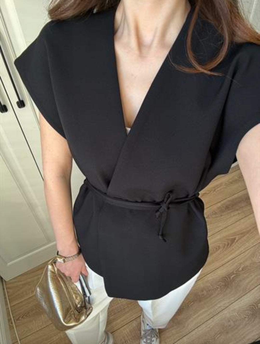 ENSEMBLE GILET | PANTALON LARGE EN CRÊPE