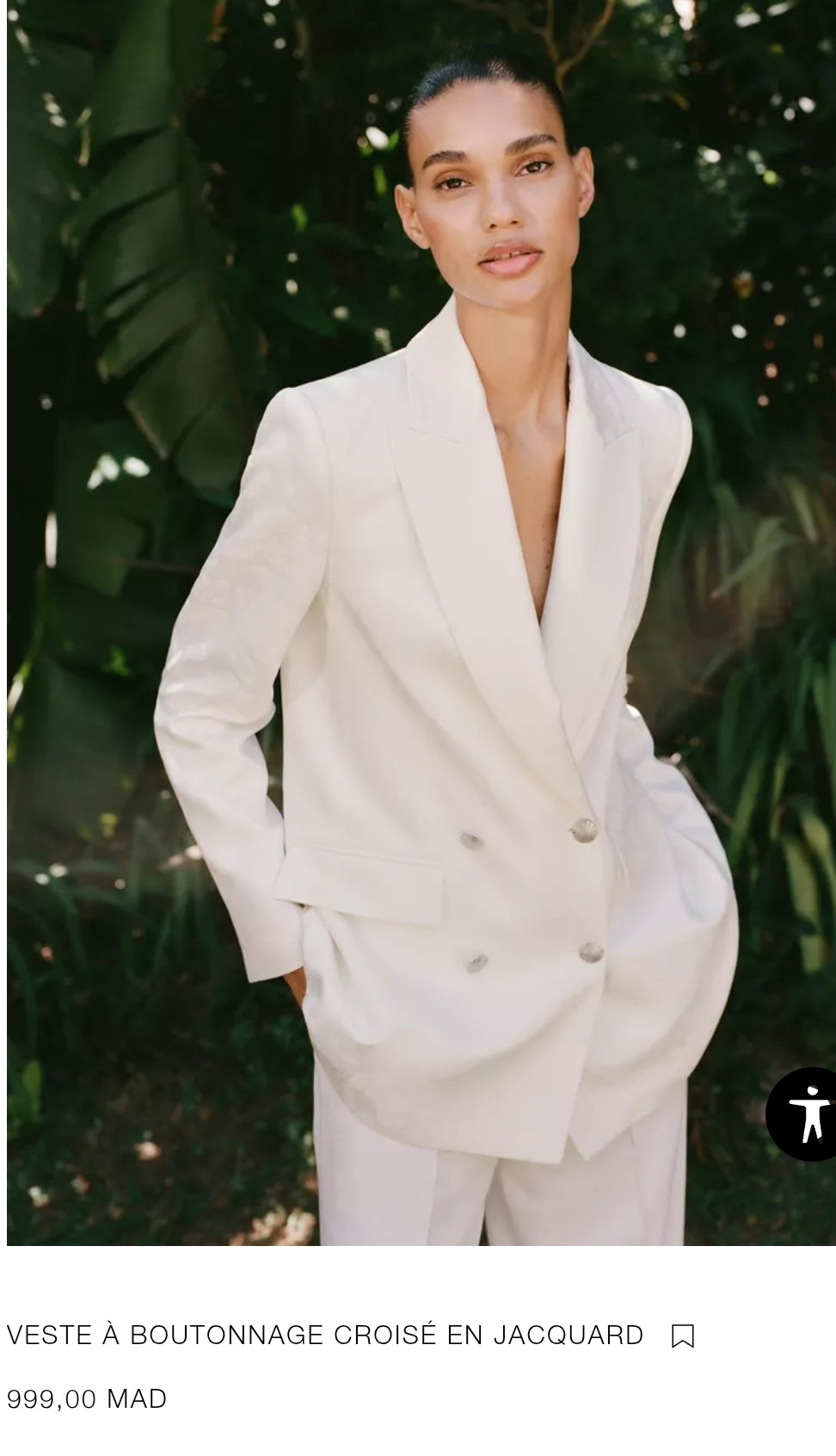 VESTE À BOUTONNAGE CROISÉ EN JACQUARD