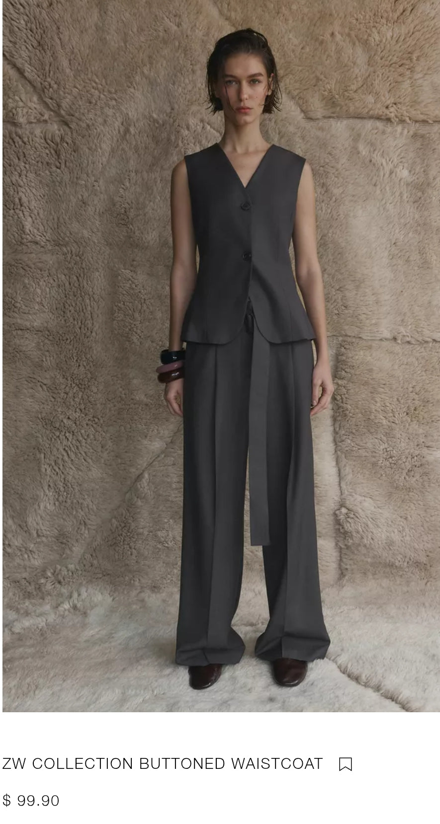 GILET ZW COLLECTION BUTTONED WAISTCOAT