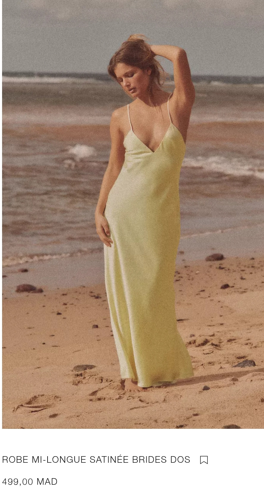 ROBE MI-LONGUE SATINÉE BRIDES DOS