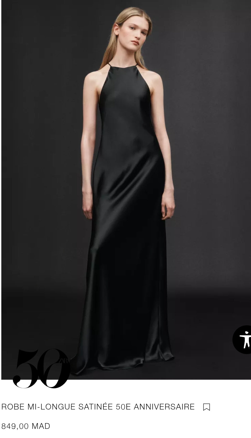 ROBE MI-LONGUE SATINÉE 50E ANNIVERSAIRE