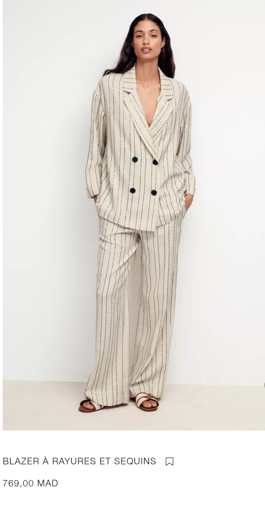 BLAZER À RAYURES ET SEQUINS