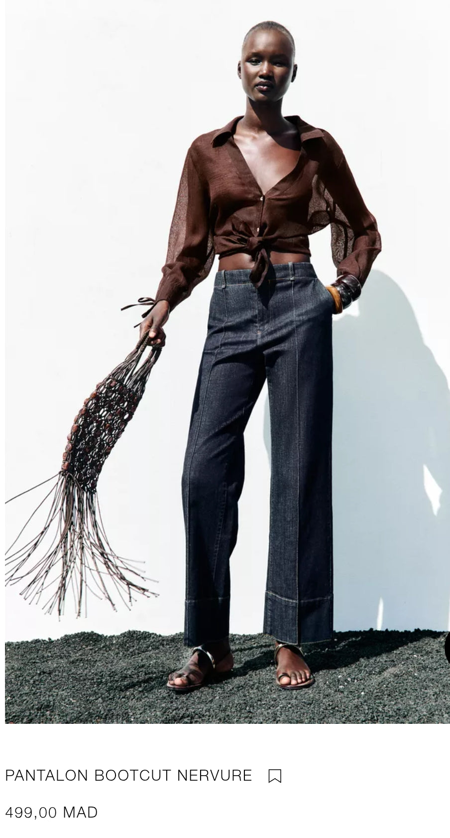 PANTALON BOOTCUT NERVURE