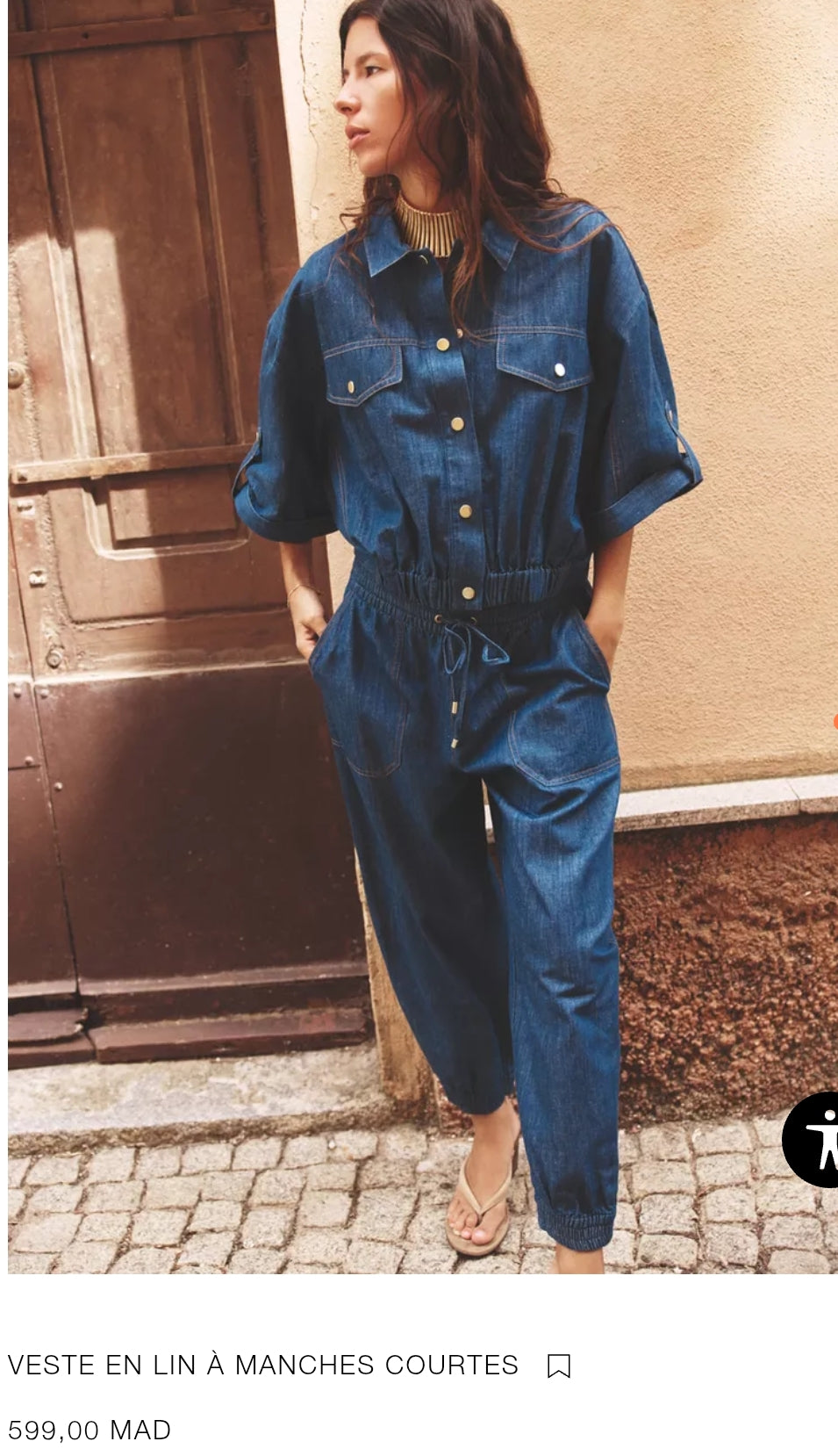 ENSEMBLE VESTE EN LIN À MANCHES COURTES | PANTALON DE JOGGING AVEC LIN