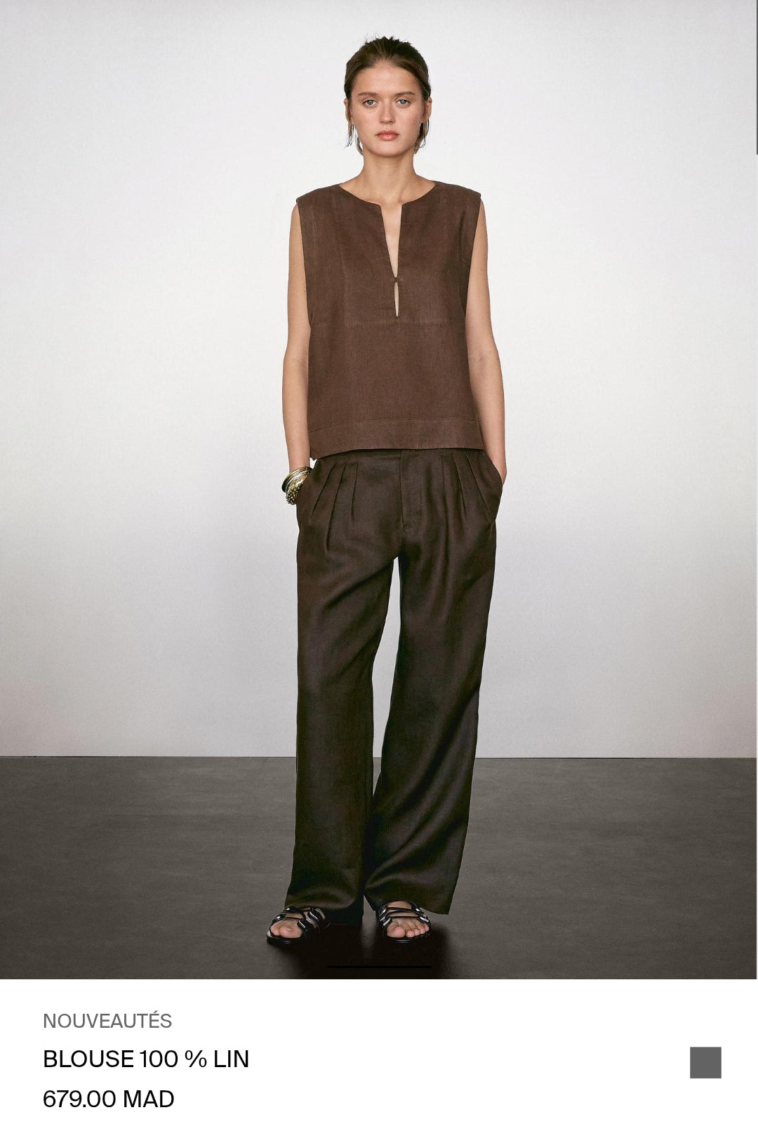 MASSIMO DUTTI BLOUSE 100 % LIN