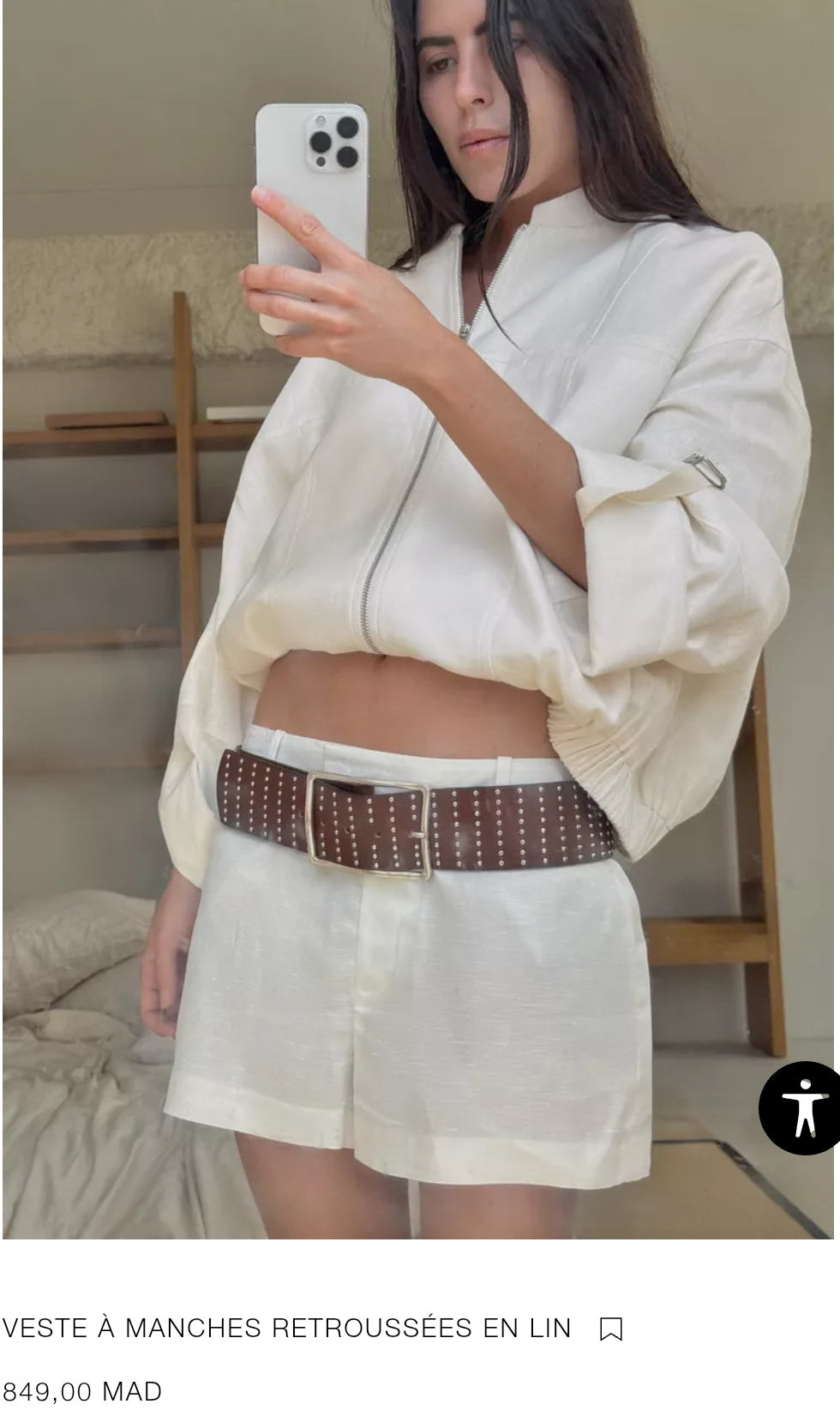 VESTE À MANCHES RETROUSSÉES EN LIN