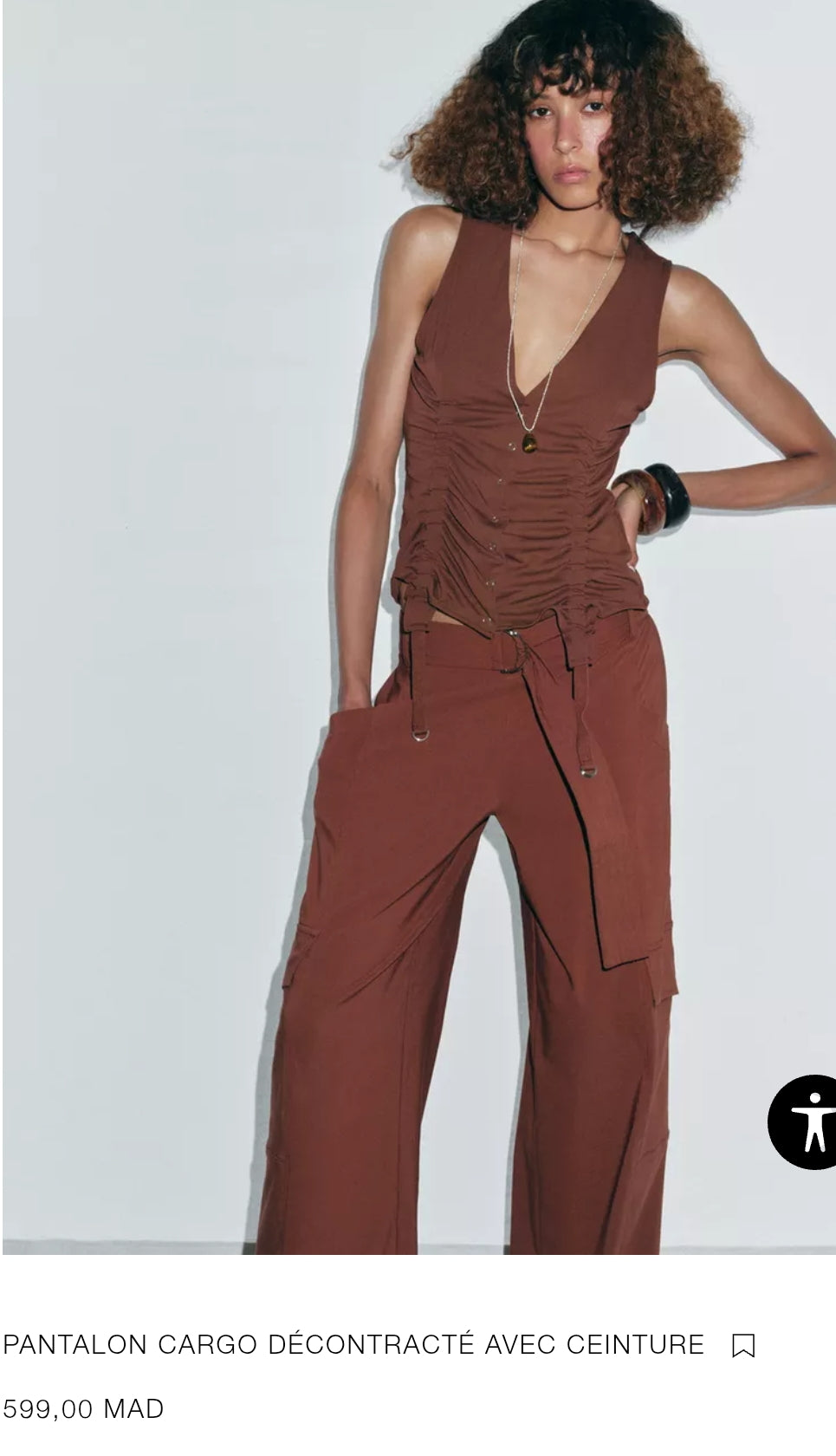 PANTALON CARGO DÉCONTRACTÉ AVEC CEINTURE