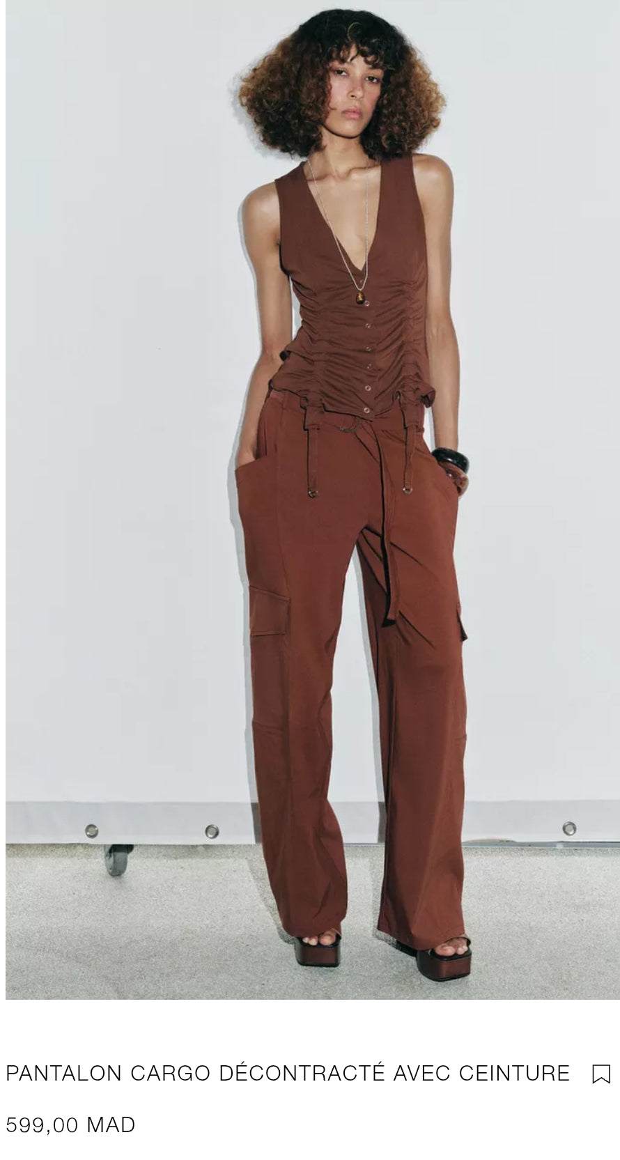 PANTALON CARGO DÉCONTRACTÉ AVEC CEINTURE