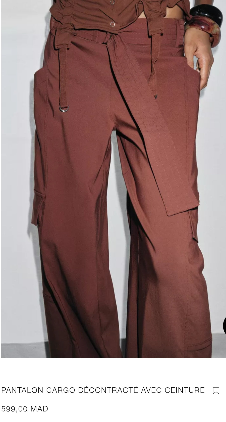 PANTALON CARGO DÉCONTRACTÉ AVEC CEINTURE