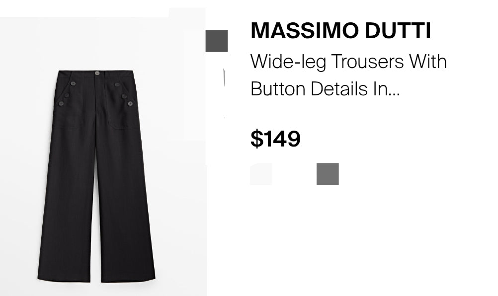 MASSIMO DUTTI WIDE-LEG TROUSERS WITH BUTTON DETAILS
