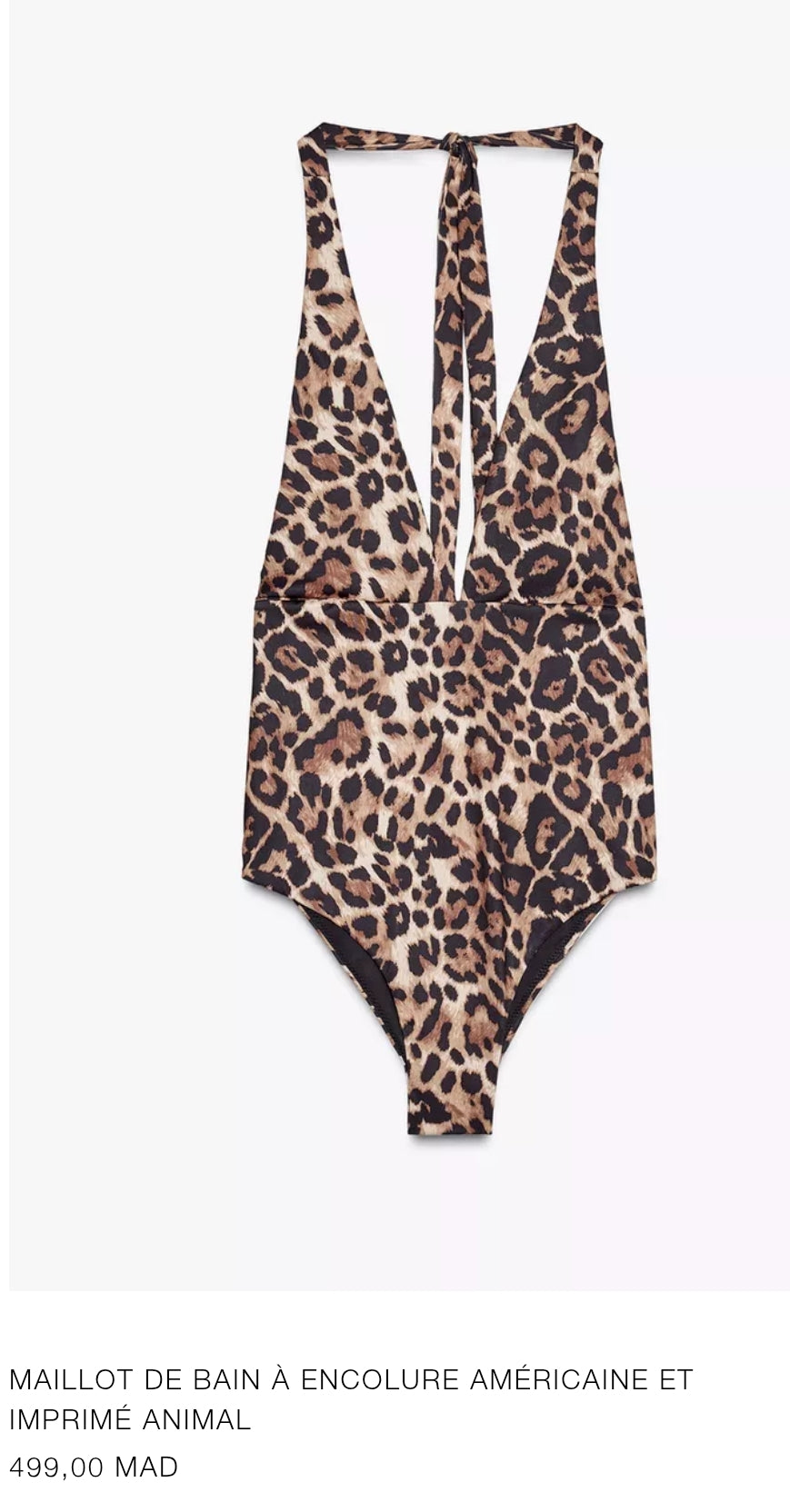 MAILLOT DE BAIN À ENCOLURE AMÉRICAINE ET IMPRIMÉ ANIMAL