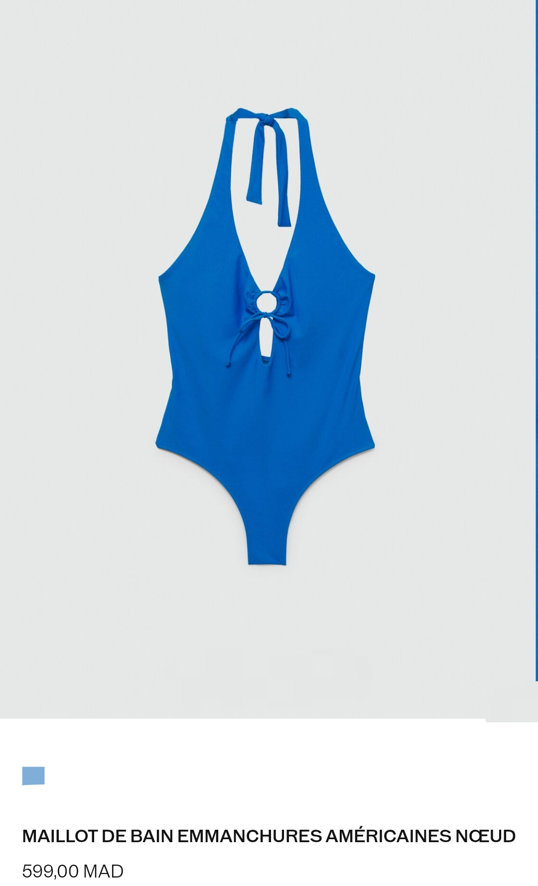 MANGO MAILLOT DE BAIN EMMANCHURES AMÉRICAINES NOEUD